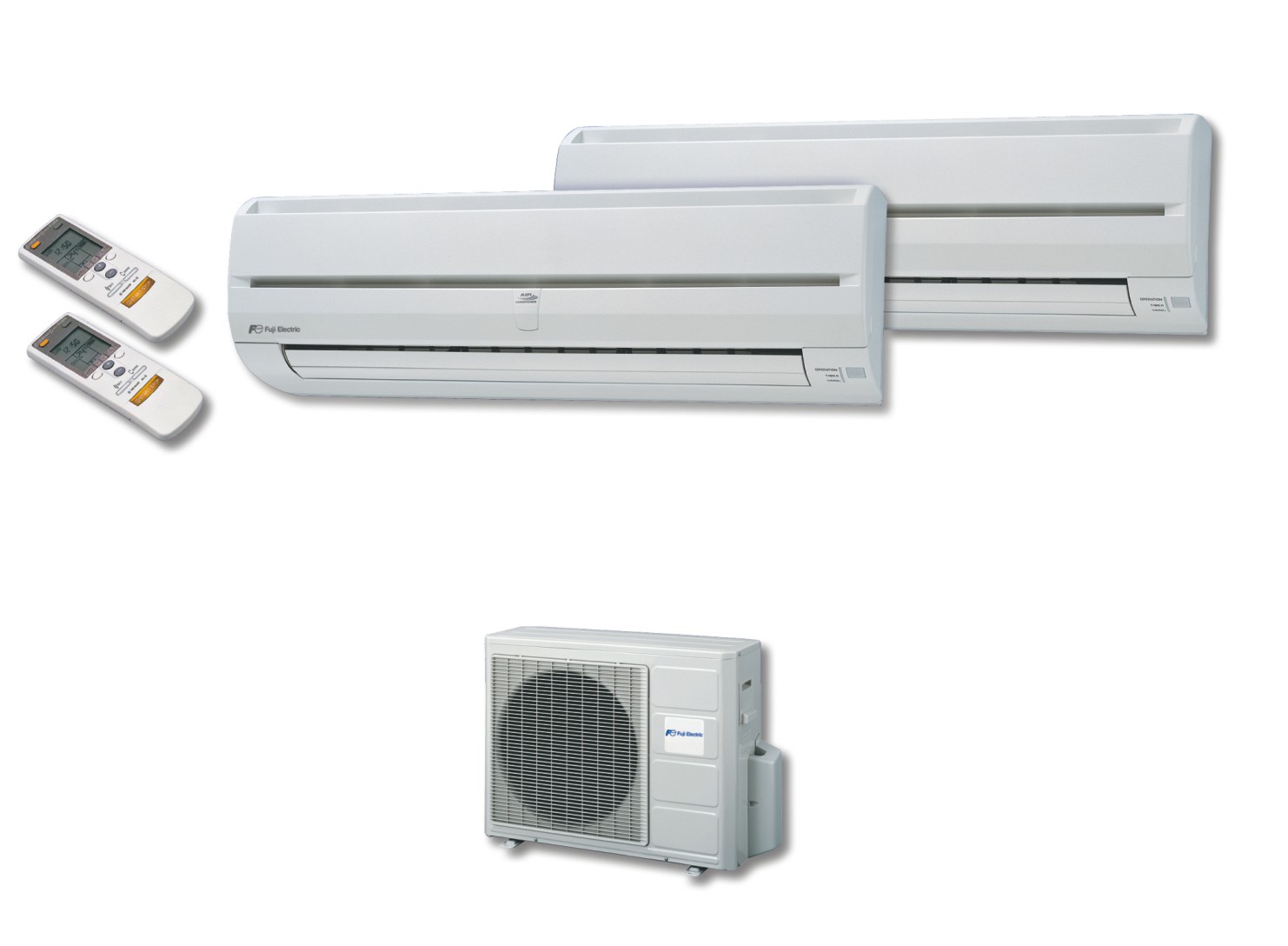 více o produktu - FUJI ASF 12 U2, multisplit set klimatizace 1x vnější + 2x vnitřní jednotka, on / off